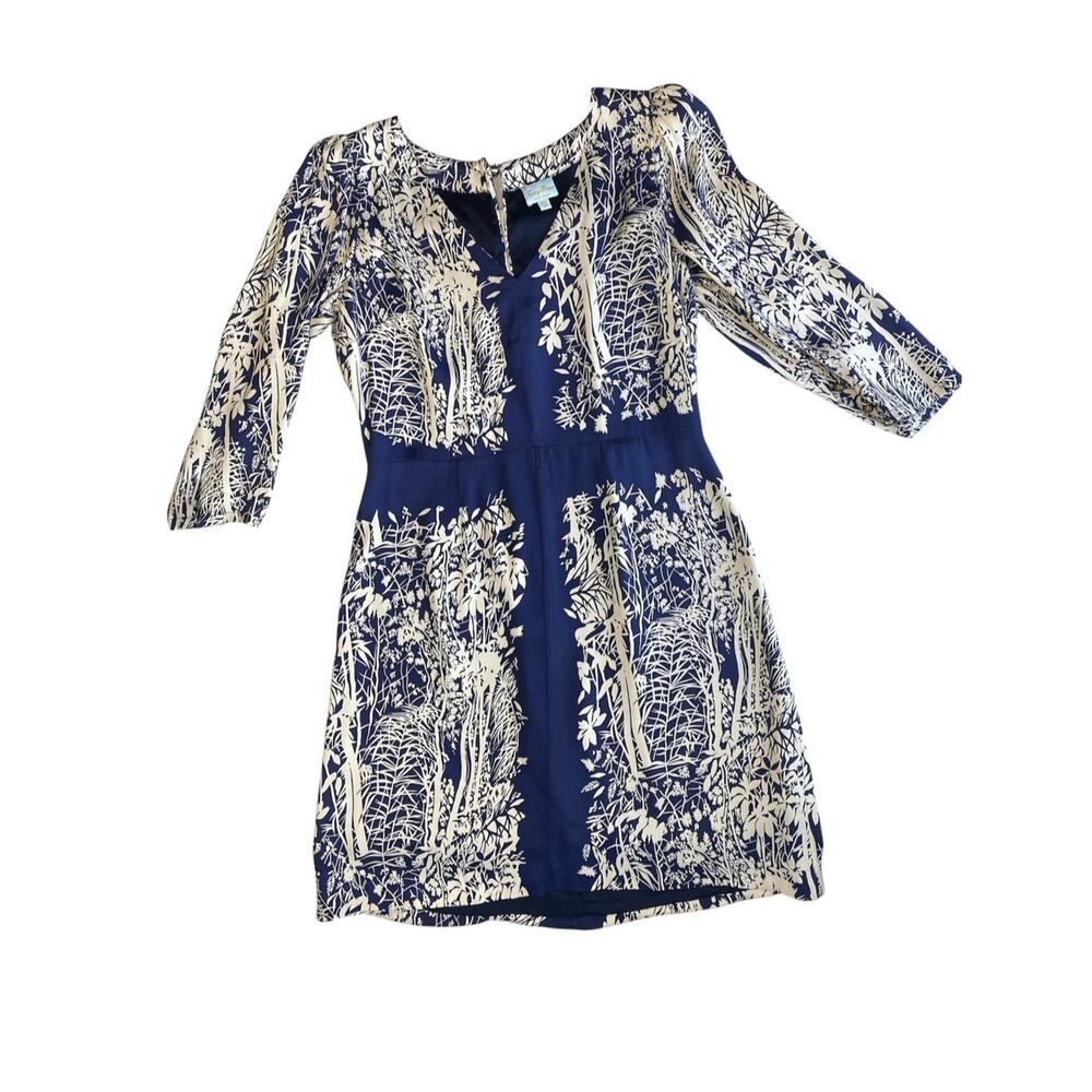 Tracy Reese New York Dress Womens Sz 10 Blue Indie Bohemian Career Office Party